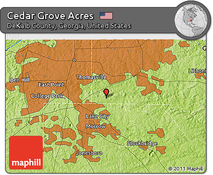 Physical 3D Map of Cedar Grove Acres