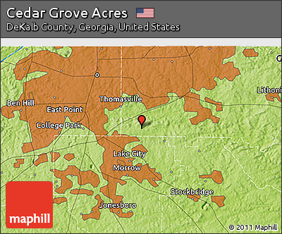 Physical 3D Map of Cedar Grove Acres