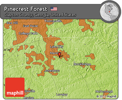 Physical Map of Pinecrest Forest