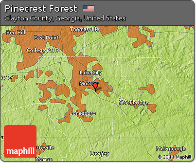 Physical Map of Pinecrest Forest