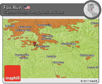 Physical Panoramic Map of Fox Run