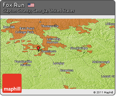 Physical Panoramic Map of Fox Run