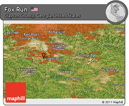 Satellite Panoramic Map of Fox Run