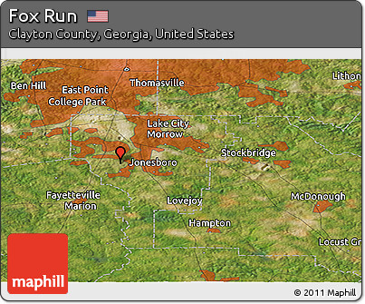 Satellite Panoramic Map of Fox Run