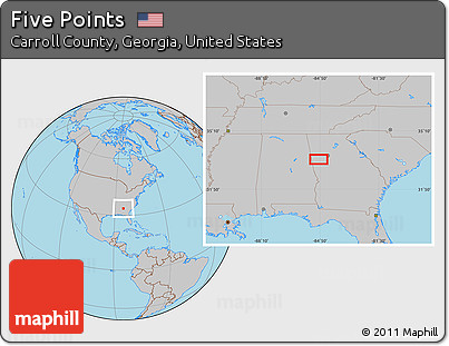 Gray Location Map of Five Points