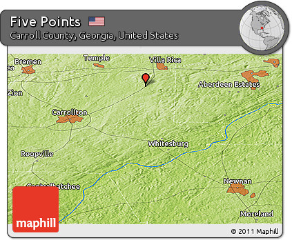 Physical Panoramic Map of Five Points
