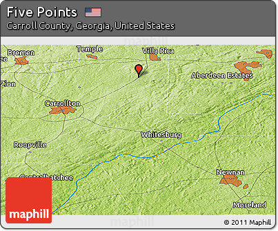 Physical Panoramic Map of Five Points