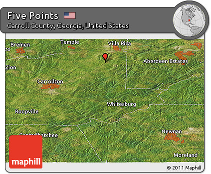 Satellite Panoramic Map of Five Points