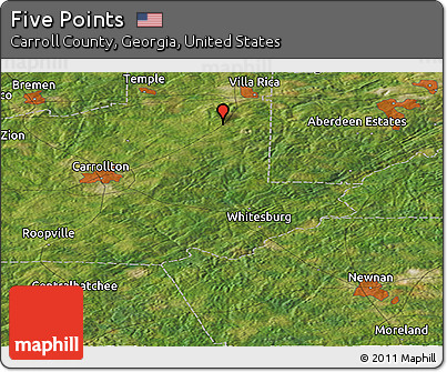 Satellite Panoramic Map of Five Points