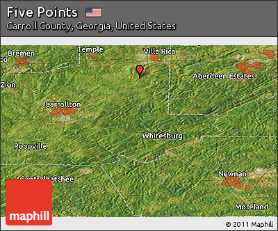 Satellite Panoramic Map of Five Points