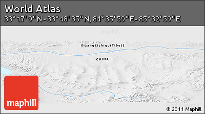 Physical Panoramic Map of the Area around 33° 32' 52" N, 85° 4' 29" E