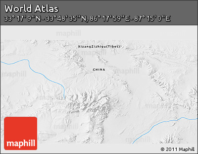 Physical 3D Map of the Area around 33° 32' 52" N, 86° 46' 30" E