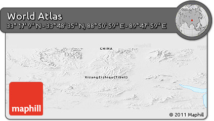 Physical Panoramic Map of the Area around 33° 32' 52" N, 89° 19' 29" E