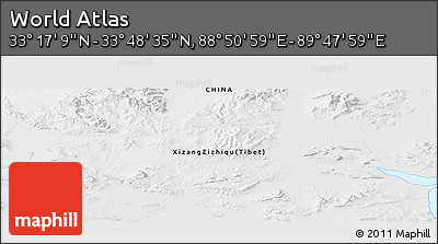 Physical Panoramic Map of the Area around 33° 32' 52" N, 89° 19' 29" E