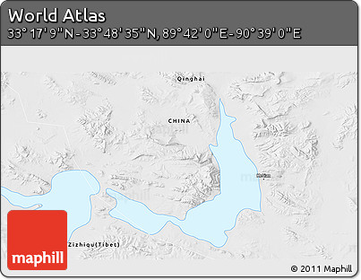 Physical 3D Map of the Area around 33° 32' 52" N, 90° 10' 30" E