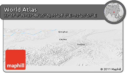 Physical Panoramic Map of the Area around 33° 32' 52" N, 91° 52' 30" E