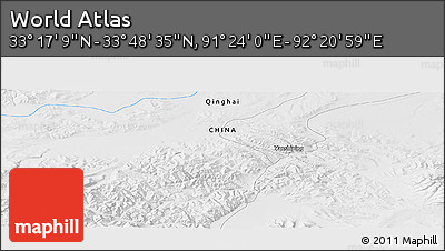 Physical Panoramic Map of the Area around 33° 32' 52" N, 91° 52' 30" E
