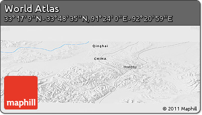 Physical Panoramic Map of the Area around 33° 32' 52" N, 91° 52' 30" E