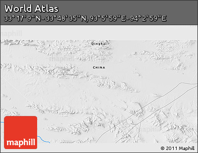 Physical 3D Map of the Area around 33° 32' 52" N, 93° 34' 29" E