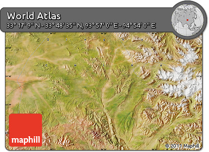 Satellite Map of the Area around 33° 32' 52" N, 94° 25' 30" E