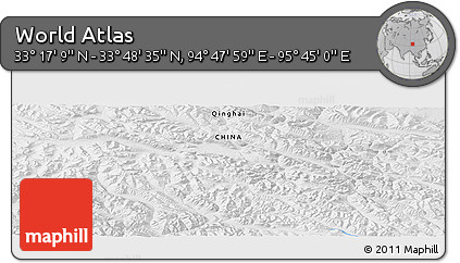 Physical Panoramic Map of the Area around 33° 32' 52" N, 95° 16' 30" E
