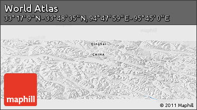 Physical Panoramic Map of the Area around 33° 32' 52" N, 95° 16' 30" E