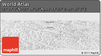 Physical Panoramic Map of the Area around 33° 32' 52" N, 95° 16' 30" E