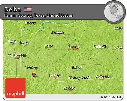 Physical Panoramic Map of Delba