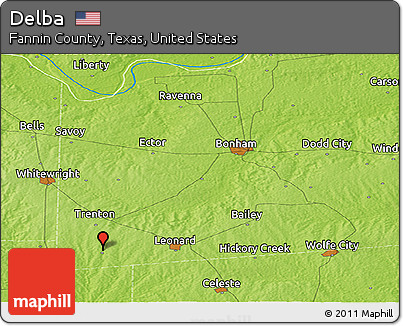 Physical Panoramic Map of Delba