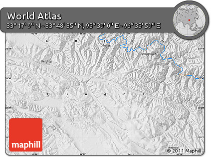 Physical Map of the Area around 33° 32' 52" N, 96° 7' 30" E