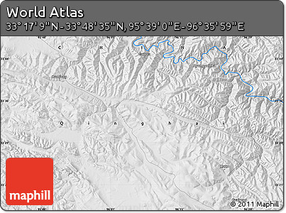 Physical Map of the Area around 33° 32' 52" N, 96° 7' 30" E