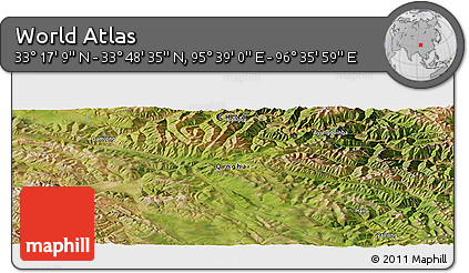 Satellite Panoramic Map of the Area around 33° 32' 52" N, 96° 7' 30" E