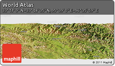Satellite Panoramic Map of the Area around 33° 32' 52" N, 96° 7' 30" E