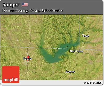 Satellite 3D Map of Sanger