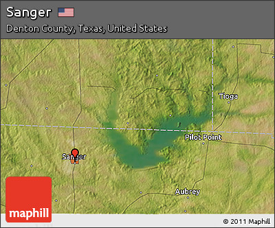 Satellite 3D Map of Sanger
