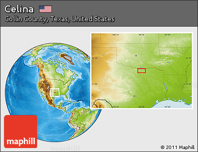 Physical Location Map of Celina