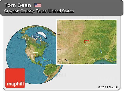 Satellite Location Map of Tom Bean