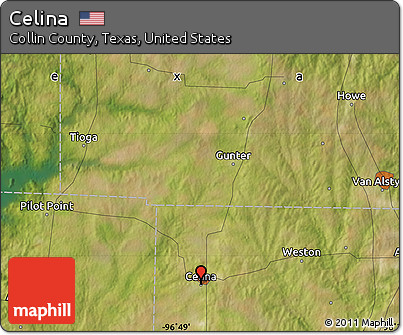 Satellite Map of Celina