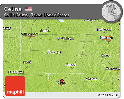 Physical Panoramic Map of Celina