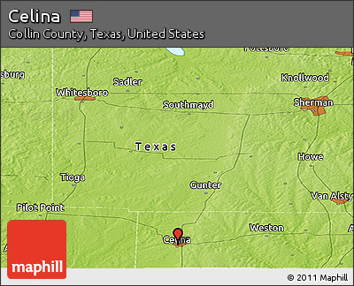 Physical Panoramic Map of Celina