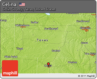 Physical Panoramic Map of Celina