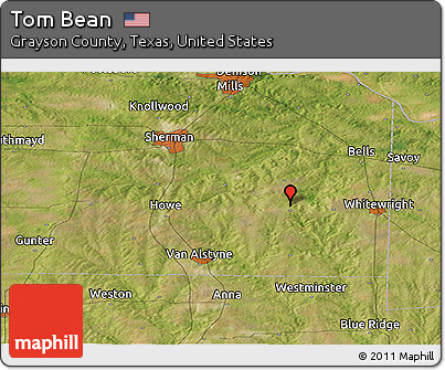 Satellite Panoramic Map of Tom Bean