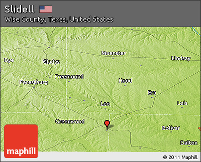 Physical Panoramic Map of Slidell