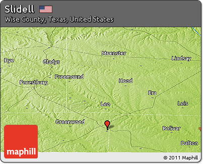 Physical Panoramic Map of Slidell
