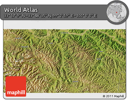 Satellite 3D Map of the Area around 33° 32' 52" N, 99° 31' 30" E