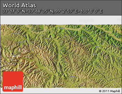 Satellite 3D Map of the Area around 33° 32' 52" N, 99° 31' 30" E