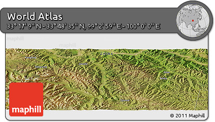 Satellite Panoramic Map of the Area around 33° 32' 52" N, 99° 31' 30" E