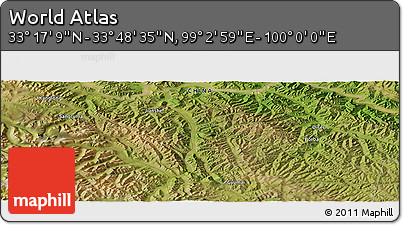 Satellite Panoramic Map of the Area around 33° 32' 52" N, 99° 31' 30" E