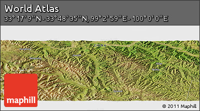 Satellite Panoramic Map of the Area around 33° 32' 52" N, 99° 31' 30" E