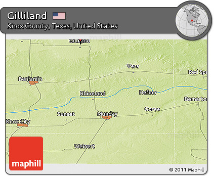 Physical Panoramic Map of Gilliland